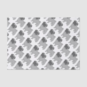 Grey Pug Dog Design Tissue Paper