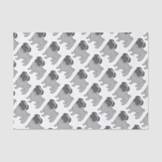 Grey Pug Dog Design Tissue Paper