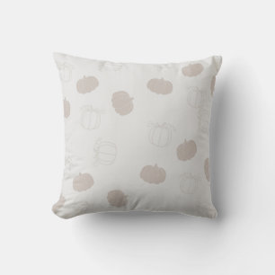 Grey Pumpkin Autumn Fall Season Pattern Cushion