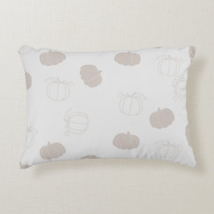 Grey Pumpkin Autumn Fall Season Pattern Decorative Cushion