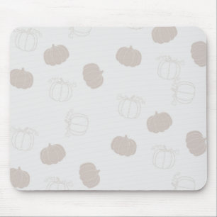 Grey Pumpkin Autumn Fall Season Pattern Mouse Mat