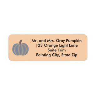 Grey Pumpkin Orange Lights Halloween Address Label