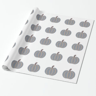 Grey Pumpkin Orange Lights Wrapping Paper