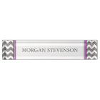 Grey Purple Chevron Desk Nameplate