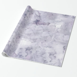 Grey Purple Misty Background Watercolor Wrapping Paper
