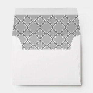 Grey Quatrefoil Pattern Lined Envelopes
