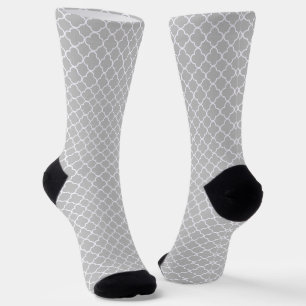 Grey Quatrefoil Socks