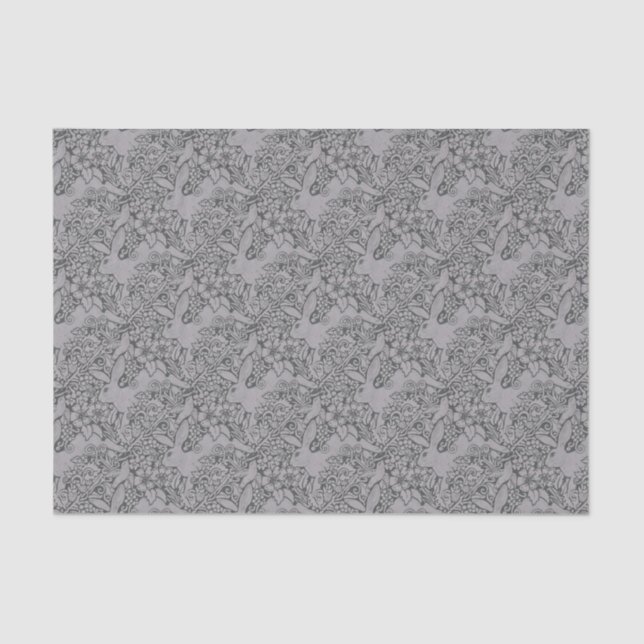 Grey Rabbit  Exclusive Original Design Gift Wrap Tissue Paper (Front)