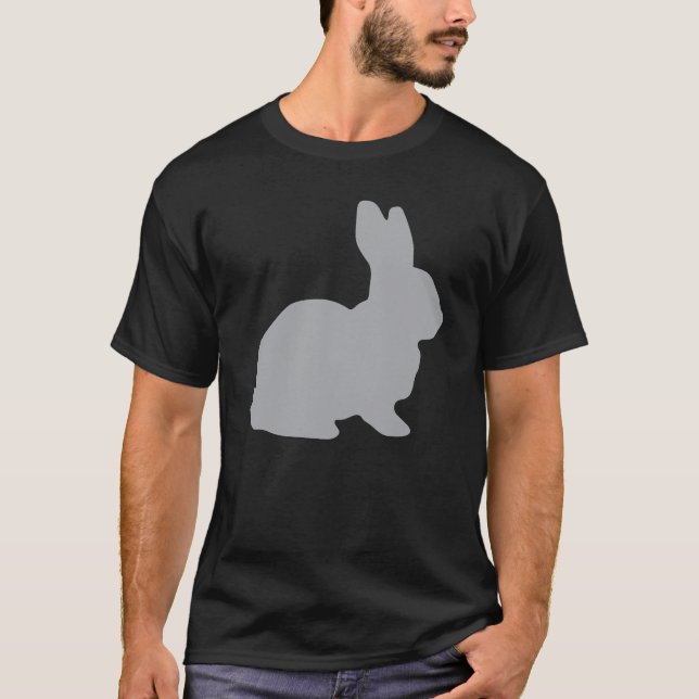 Grey Rabbit Hare Cottontail Bunny Lapin Jackrabbit T-Shirt (Front)