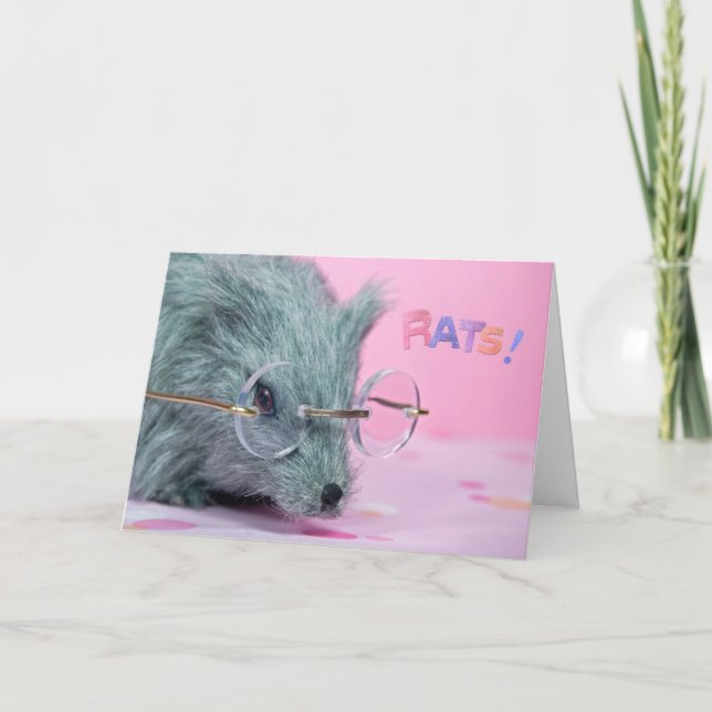 Grey Rat for Get Well Soon Card (Front)