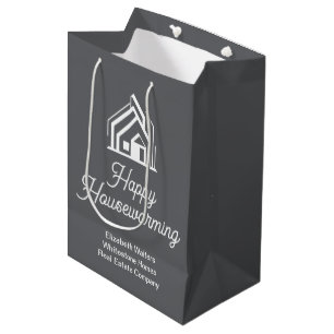 Grey Real Estate Company Customized Realtor Medium Gift Bag