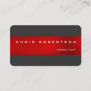 Grey Red Attractive Charming Business Card