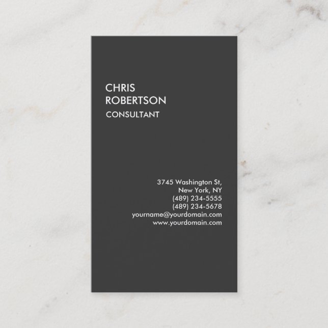 Grey Red Attractive Charming Business Card (Front)