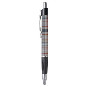 Grey/Red/Black Plaid Custom Pen