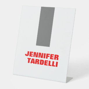 Grey Red Bold Minimalist Modern Professional Pedestal Sign