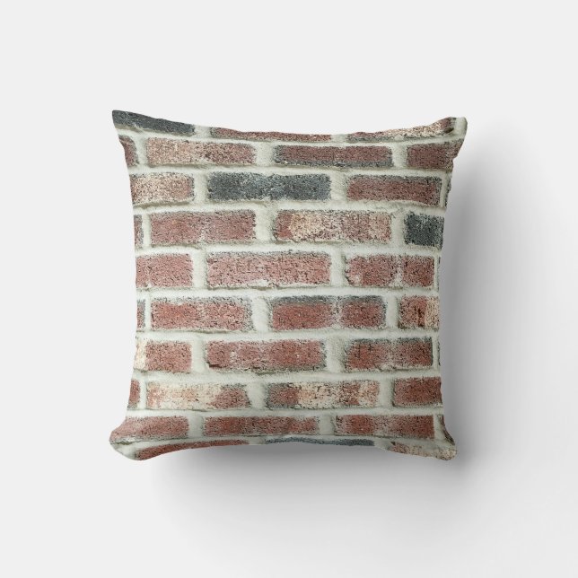 Grey Red Bricks Wall Background Brick Texture Cushion (Front)
