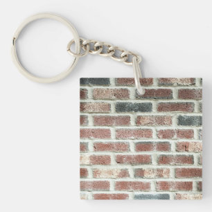 Grey Red Bricks Wall Background Brick Texture Key Ring