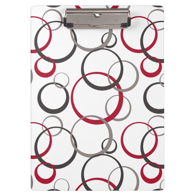 Grey Red Circles white Clipboard (Front)