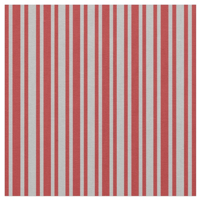 Grey & Red Coloured Lines Fabric (Close Up)