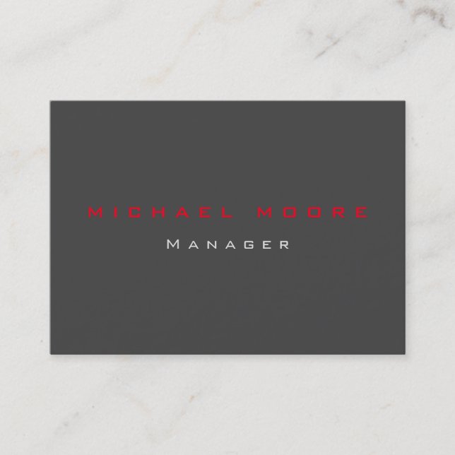 Grey red exclusive unique private business card (Front)