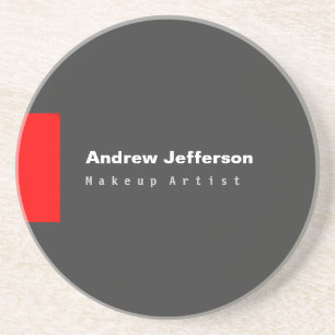 Grey Red Minimalist Modern Plain Remarkable Coaster