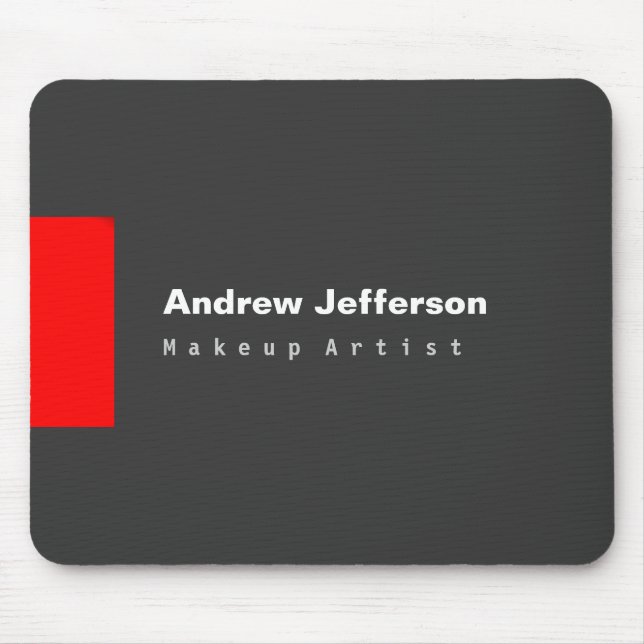 Grey Red Minimalist Modern Plain Remarkable Mouse Mat (Front)