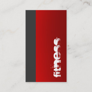 Grey Red Personal Trainer Fitness Business Card