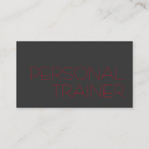 Grey Red Personal Trainer Fitness Sport Business Card