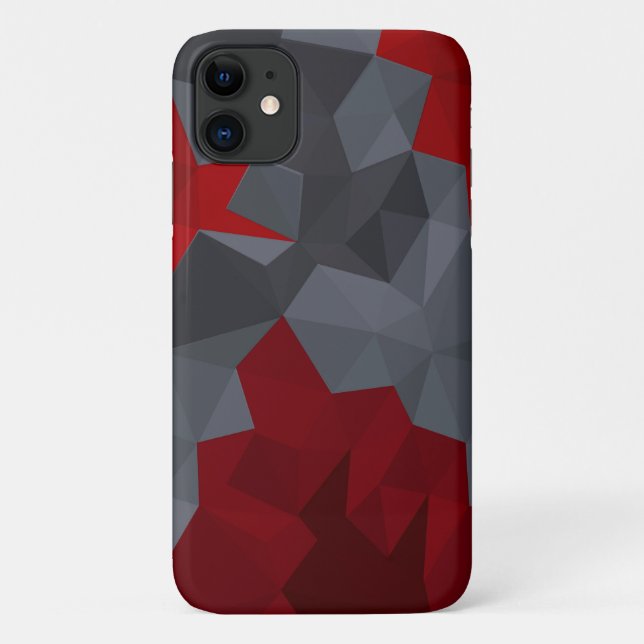Grey, red randomly arranged triangles. Case-Mate iPhone case (Back)
