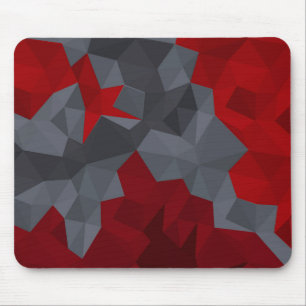 Grey, red randomly arranged triangles. mouse mat