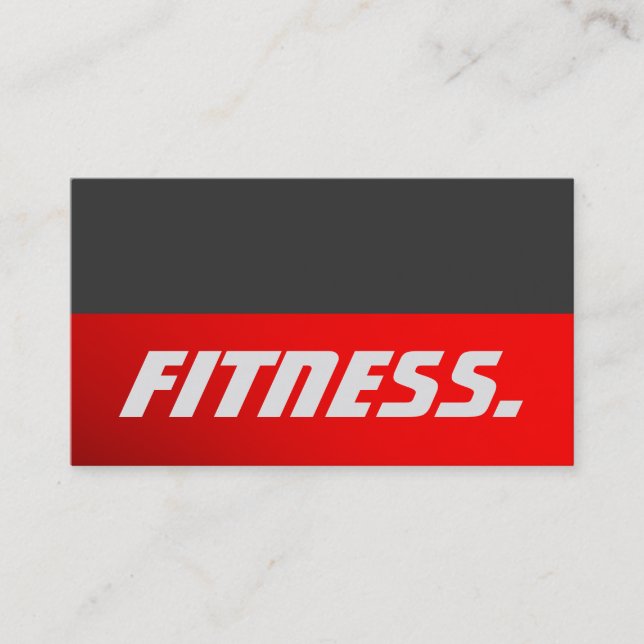 Grey Red Striped Personal Trainer Business Card (Front)