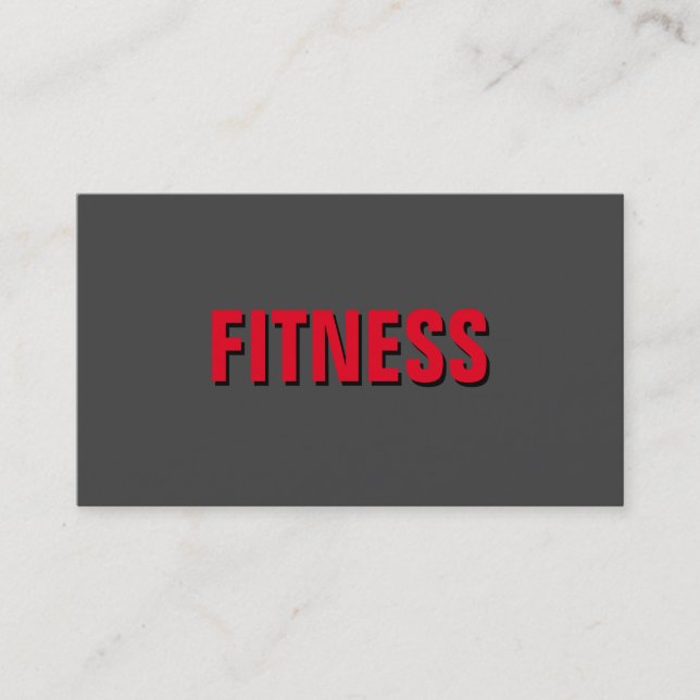 Grey Red Unique Exclusive Personal Trainer Business Card (Front)