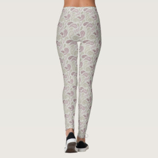 Grey-Redwood Paisley Pattern Leggings