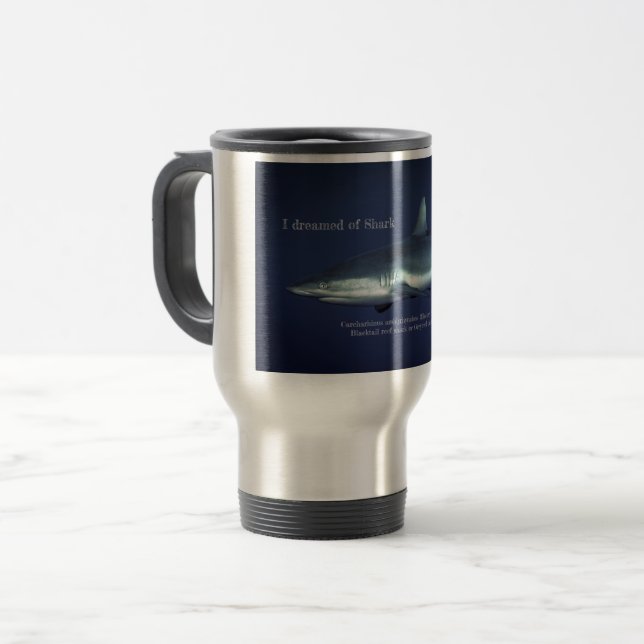 Grey Reef Shark Travel Mug (Front Left)