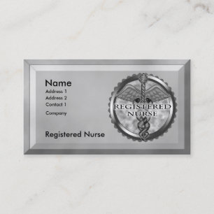 Grey Registered Nurse  Business Card