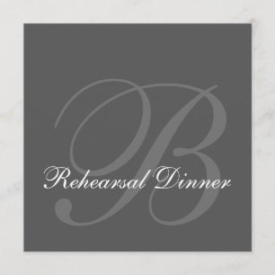 Grey Rehearsal Dinner Wedding Invitation
