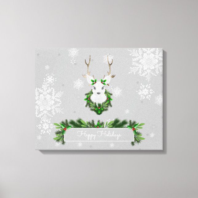 Grey Reindeer Canvas Print (Front)