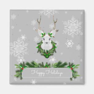 Grey Reindeer Magnet