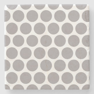 Grey Retro Colourful Modern Polka Dots Stone Coaster