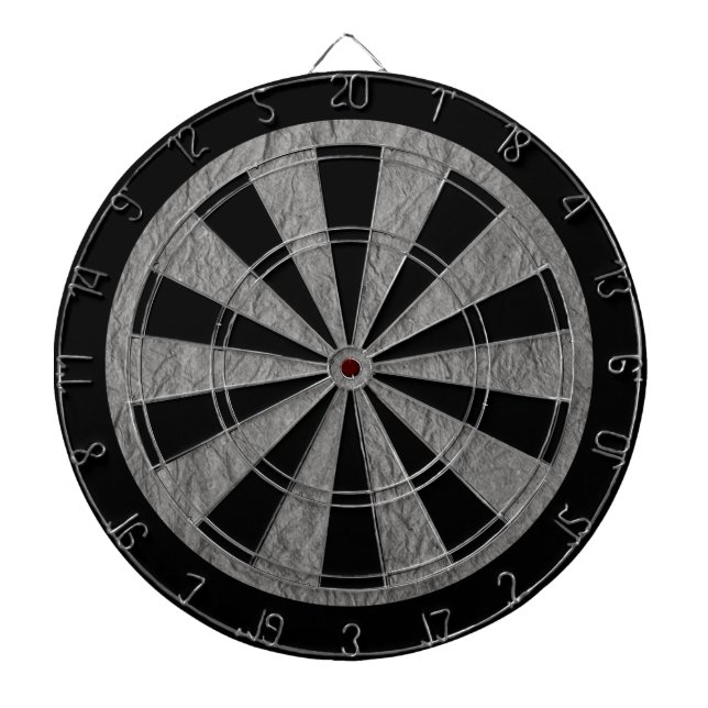 Grey Retro Crumpled Paper Dartboard (Front)