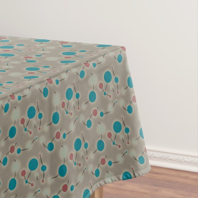 Grey Retro Dotted Universe Tablecloth (In Situ)