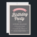 GREY RETRO TYPOGRAPHY | BIRTHDAY PARTY INVITATION<br><div class="desc">GREY RETRO TYPOGRAPHY | BIRTHDAY PARTY INVITATION 
 Vintage inspired birthday party invitation featuring retro typography. Other colours and similar items can be found in my store.</div>
