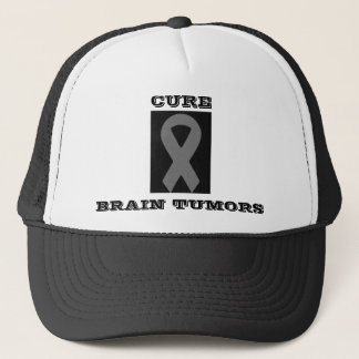 grey ribbon 2, CURE, BRAIN TUMORS Trucker Hat