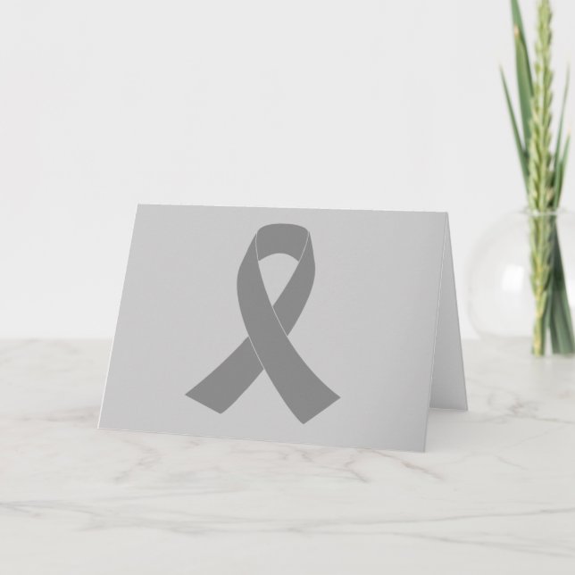 Grey Ribbon Awareness - Zombie, Brain Cancer Card (Front)