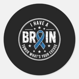 Grey Ribbon Brain Tumour Awareness Apparel For Men Classic Round Sticker