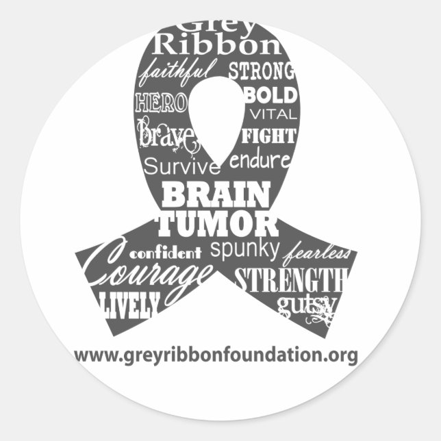 Grey Ribbon Foundation Stickers (Front)