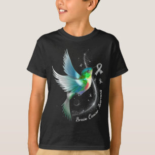 Grey Ribbon Hummingbird Brain Cancer Awareness T-Shirt