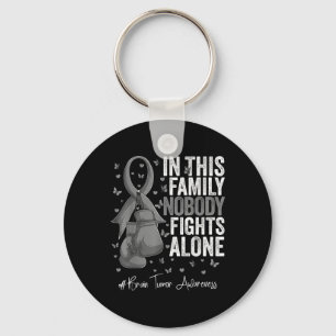 Grey Ribbon Survivor Fighter Brain Tumour Awarenes Key Ring