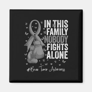 Grey Ribbon Survivor Fighter Brain Tumour Awarenes Magnet