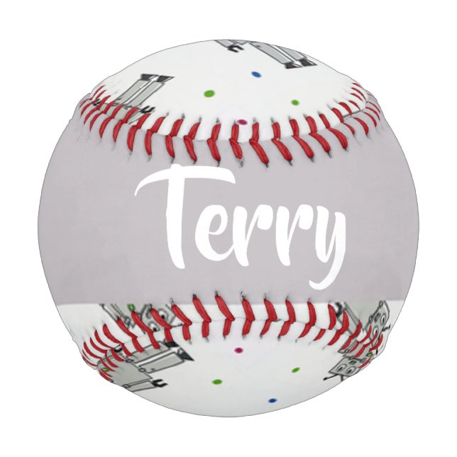 Grey robots pattern baseball (Front)